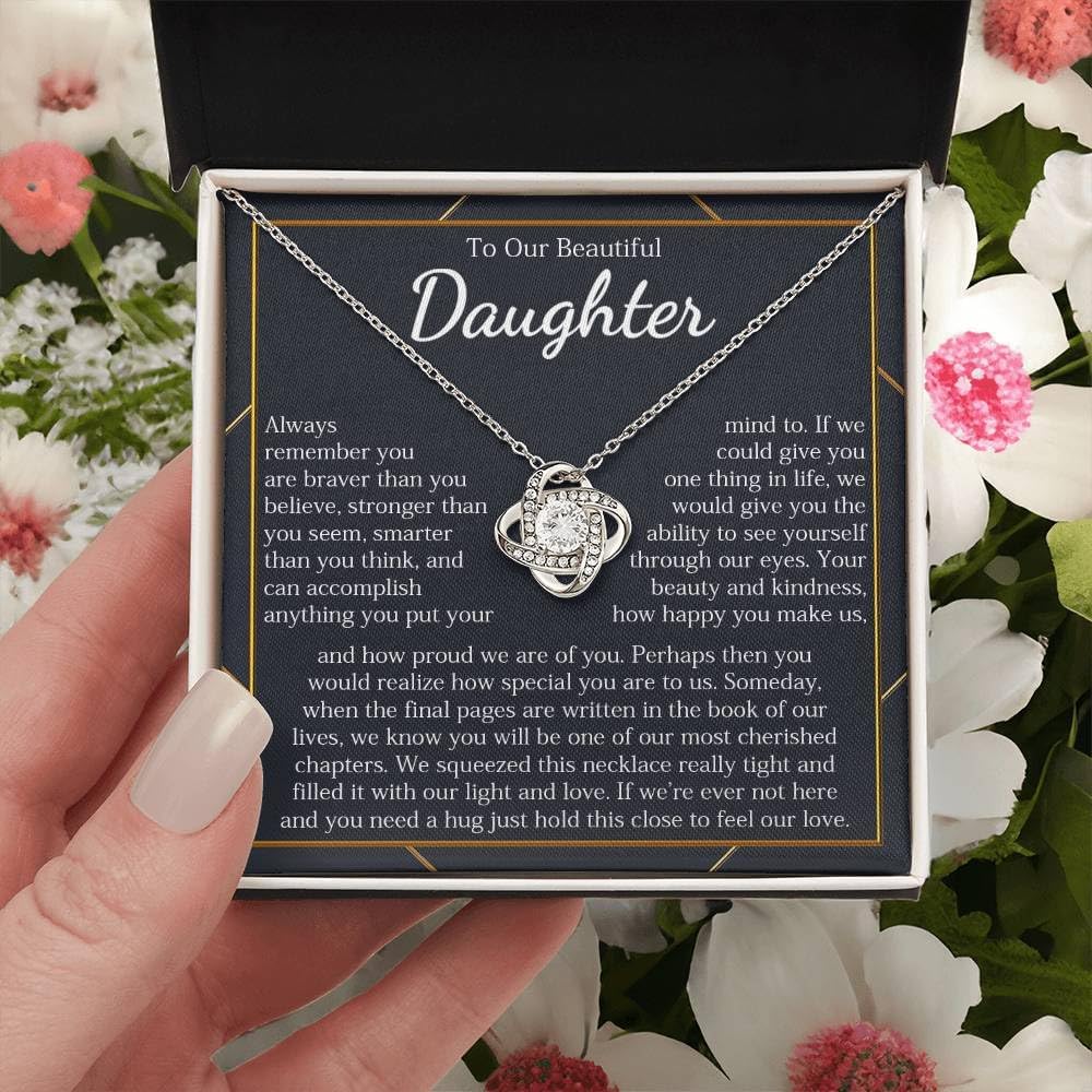 Daughter Necklace, Meaningful Gift for Daughter, Inspirational Message Jewelry, Stainless Steel Pendant Necklace – Standard Gift Box - Image 4