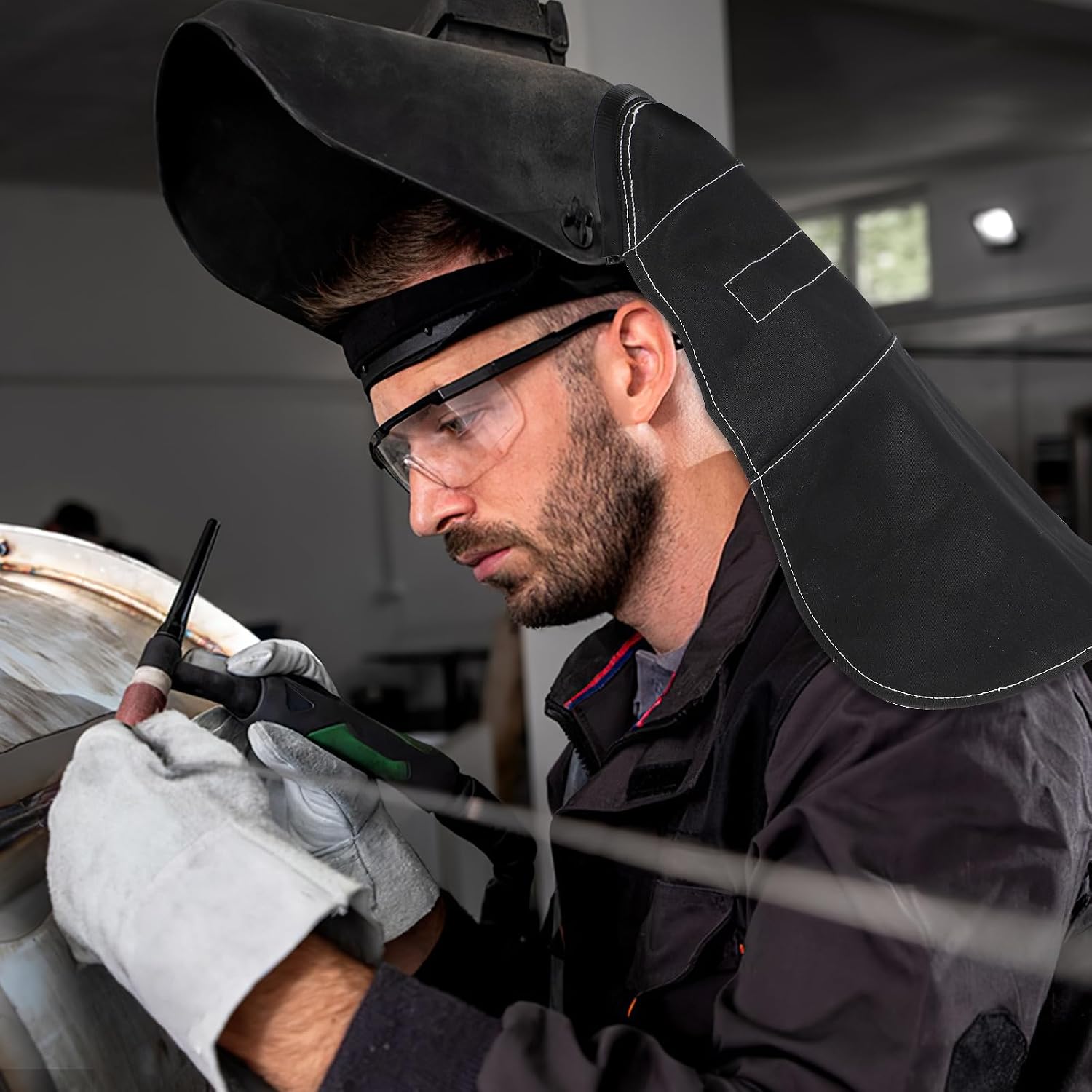 iplusmile Welding Helmet Cover Accessories, Helmet Extended Head Cap with Press Fit Seal, Welding Hood Cover Compatible with Lincoln Welding Helmets and Most Helmets