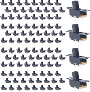 Micro Slide Switch 3-pin 2-Position Left-Right Toggle SPDT Switch with a Button Height of 5mm NO/NC Suitable for Panel mounting - 100 PCS