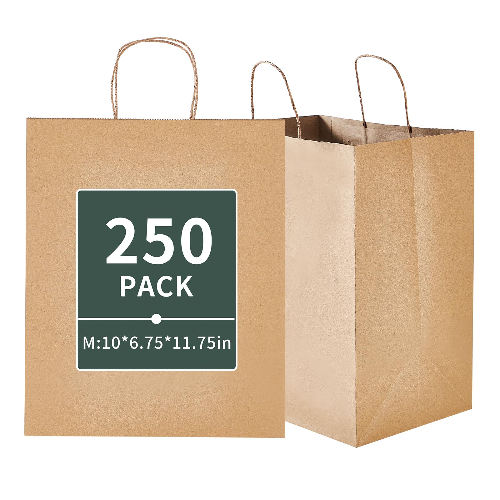 Bolsas de papel marrón DealbyBox medianas de 10x6.75x11.75 perfectas para negocios y empaque 4