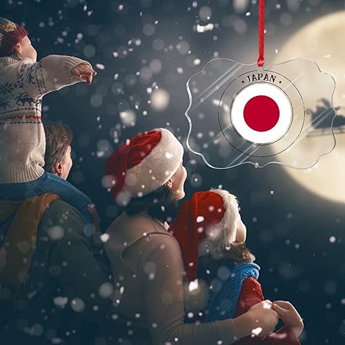 Vista 13 de Bandera nacional de Kuwait, decoración de árbol de Navidad de acrílico, adorno de recuerdo de la ciudad, adorno colgante para árbol de Navidad