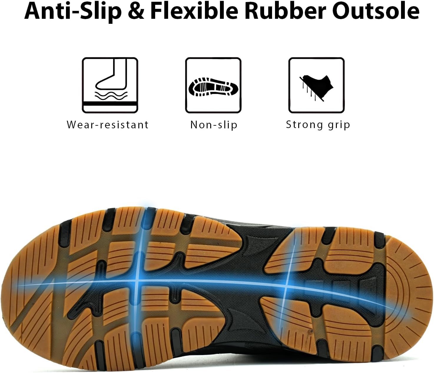 Men's Waterproof Snow Boots Warm Winter Boots Fur Lined Booties Non-Slip Lightweight Winter Shoes - Image 6