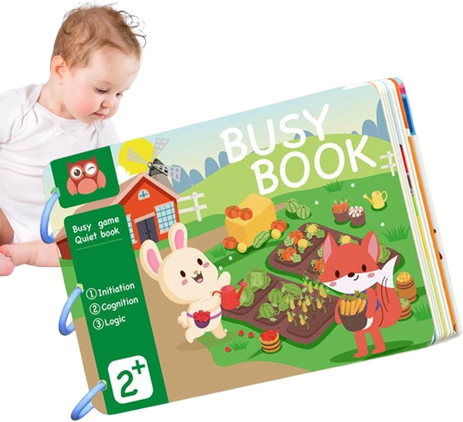BIOTAT Busy Book,Sensory Book Travel Toys 15 Pages Early Educational