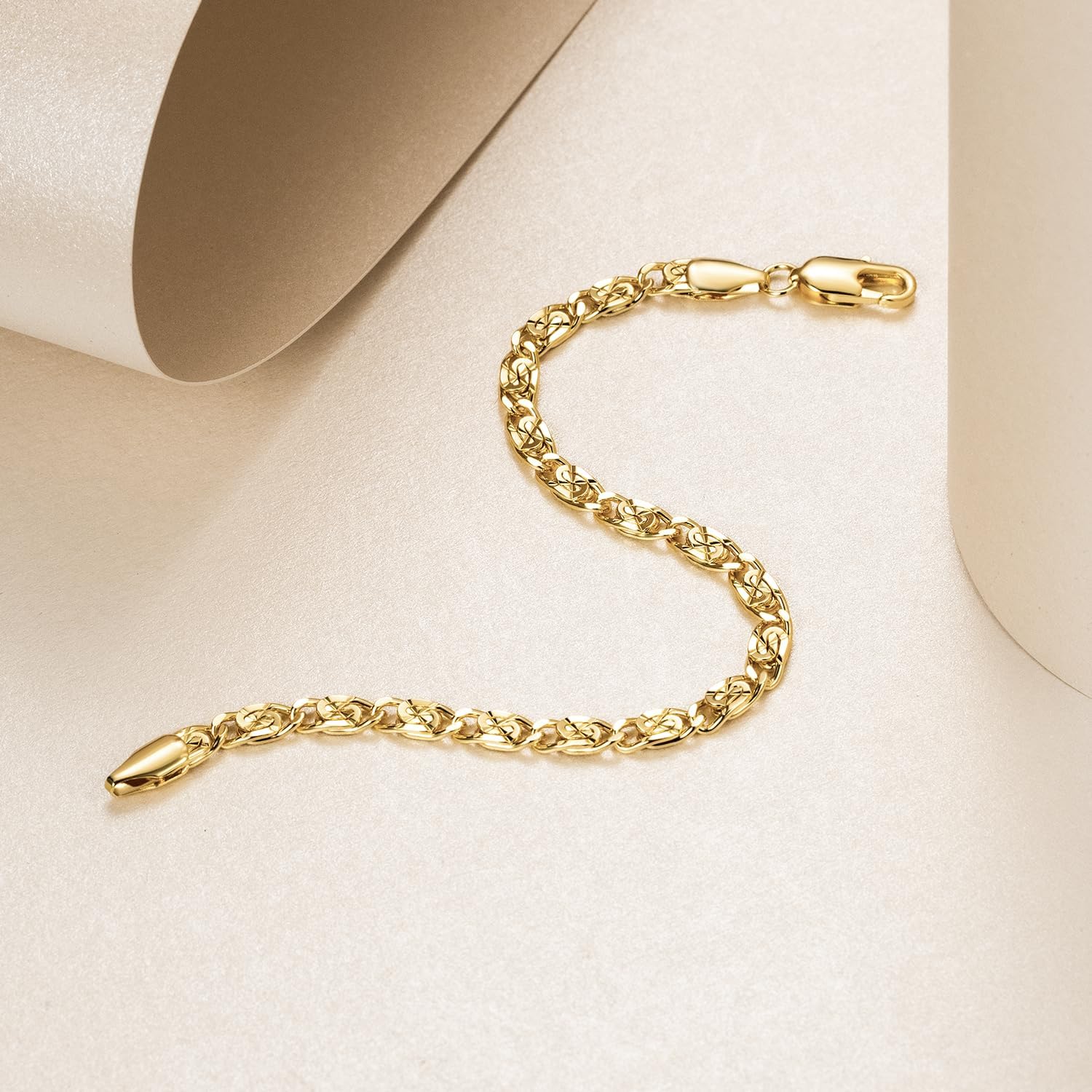 OR OLD RUBIN 14K Gold Bracelets for Women Gold Bracelet for Womens Bracelets Dainty Cuban Chain Bracelet for Women 6.5/7/7.5/8/9in - Image 5