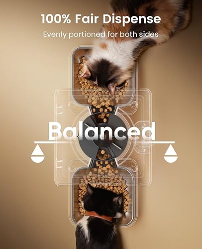 Miniatura 3 de oneisall Comedero automático para gatos para 2 gatos, 20 tazas/5 L, dispensador automático de comida para gatos para mascotas pequeñas en Negro