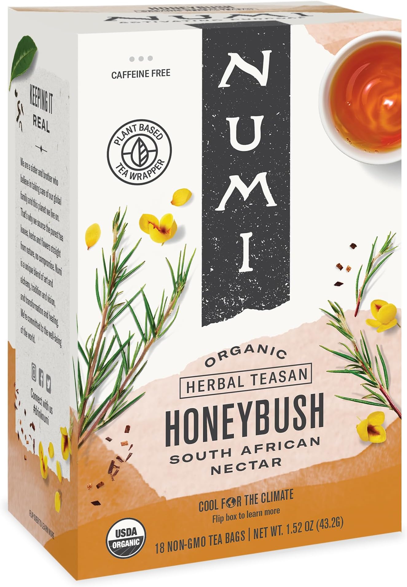 Numi Tea Organic Tea, Honeybush (Pack of 1)