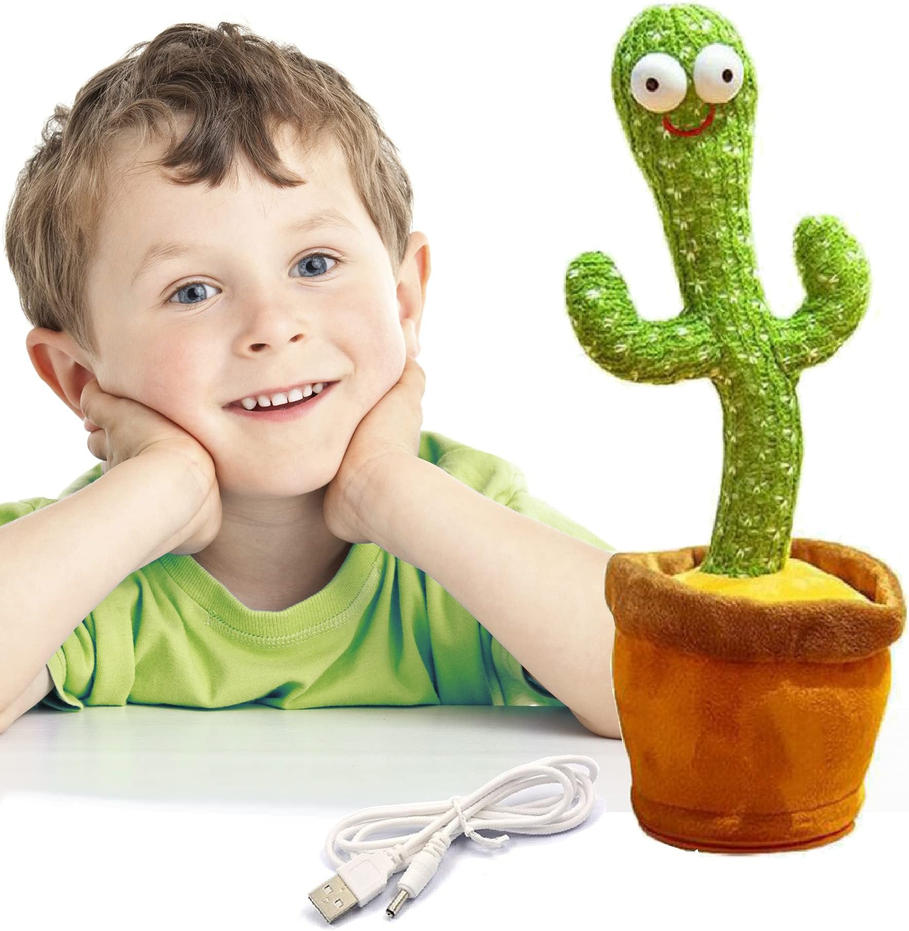M MITLINK Dancing Cactus, Singing Cactus Toy with Mimicking Cactus Plush Electric Toys, Recording Repeating and Follow You Speak USB Rechargeable for Kids Funny, Home Decoration