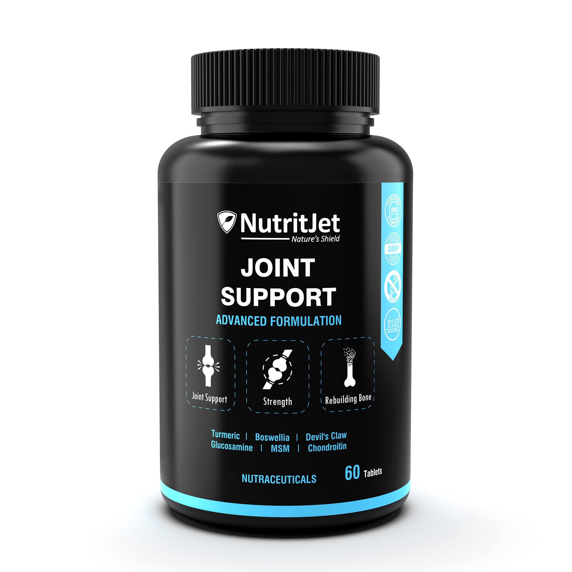 NutritJet Joint Support Supplement with Glucosamine, Chondroitin, MSM for Cartilage & Joint and Bone - 60 Tablets (B096VN6LYT) Amazon Price History, Amazon Price Tracker