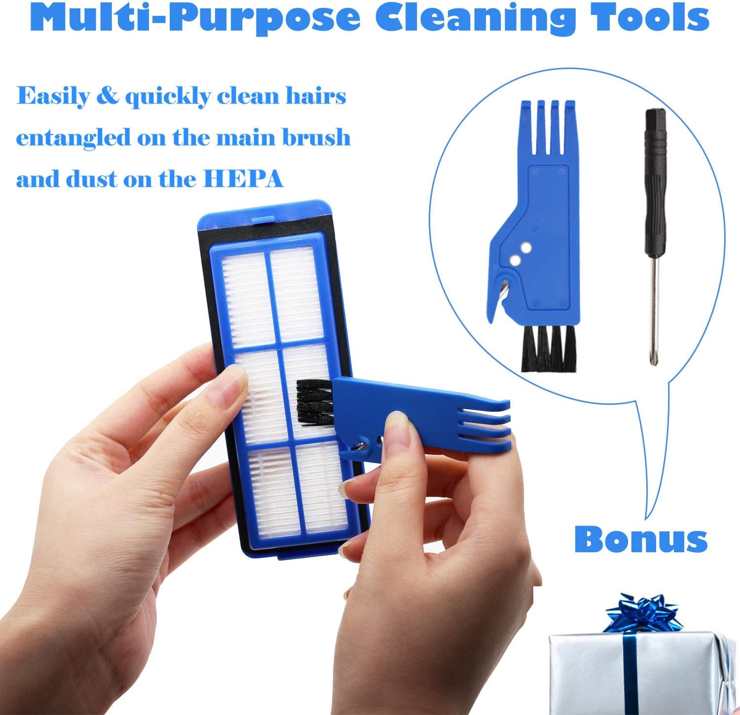 Replacement Parts for Eufy 11S Max, Accessories Kit for 15C Max, 30C Max, G30, G30 Edge, G30 Hybrid Robotic Vacuum Cleaner, Includes 12 Side Brushes, 6 Filters, 2 Roller Brush, Not for 11S