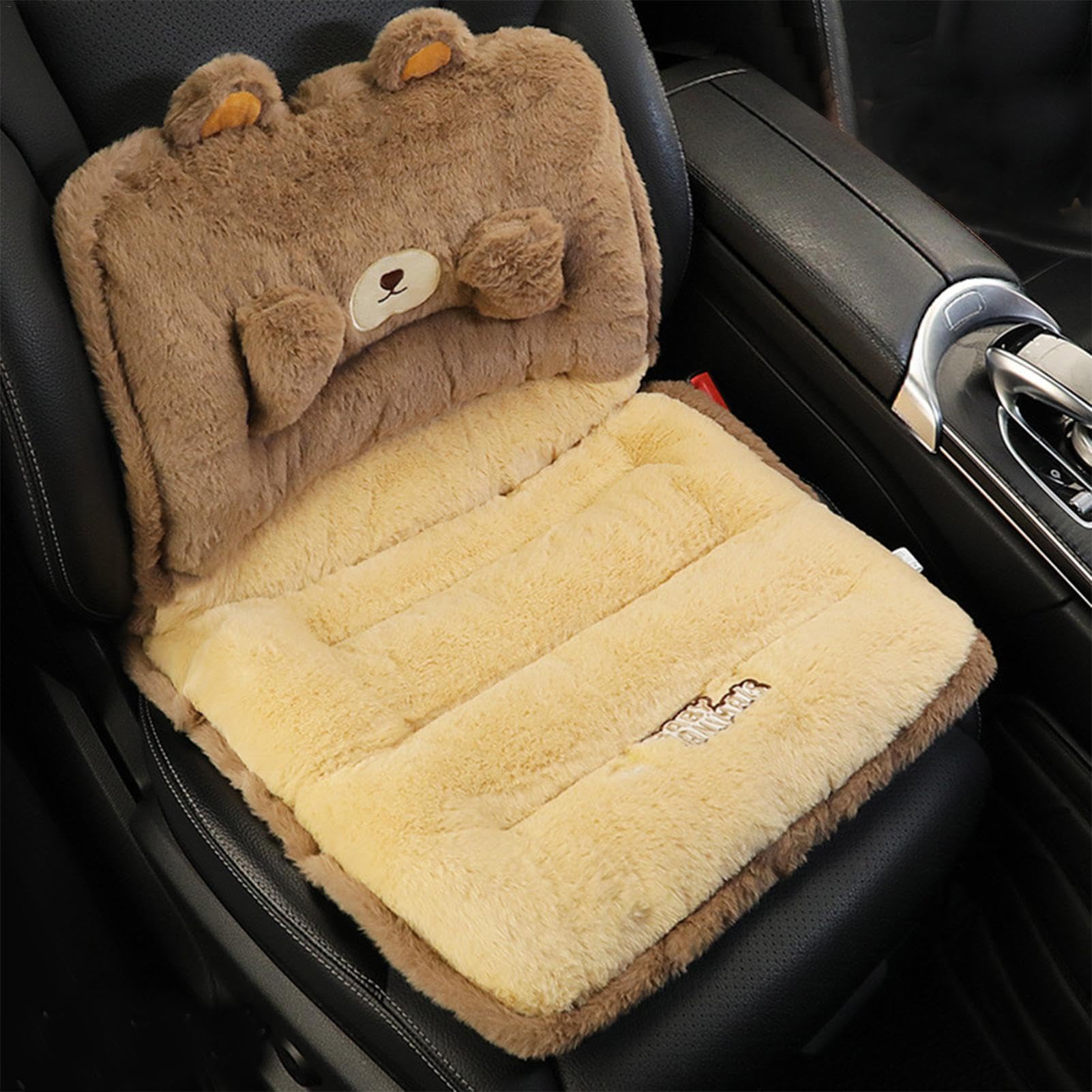 Set di cuscini per seggiolino auto in peluche, fodera per cuscino del | sedile caldo | Set coprisedili anteriori per animali | Imbottitura protettiva per sedile comfort Protezione invernale per cam