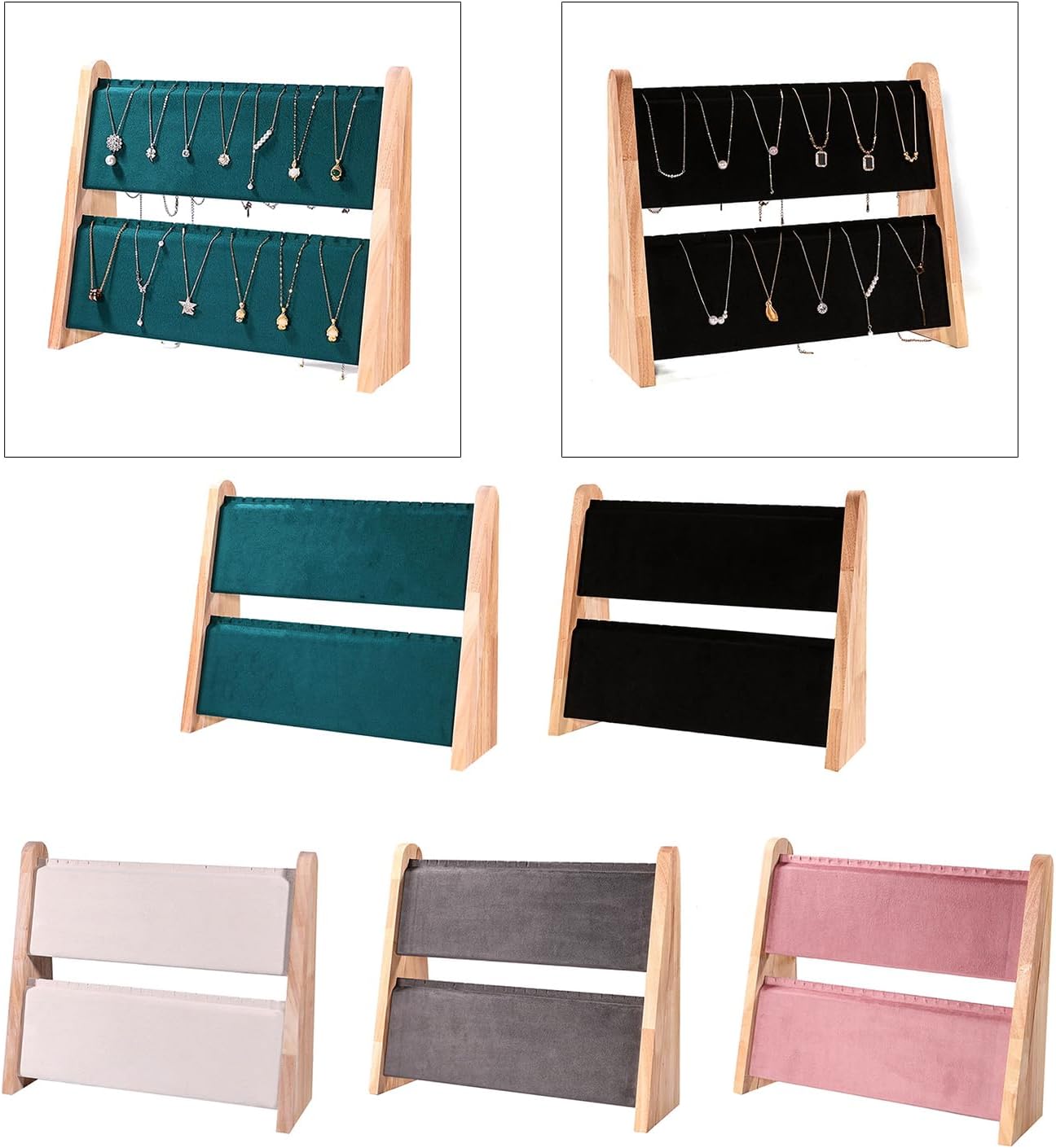 Practical Sturdy Solid Wood Necklace Bracelet Holder Vertical Jewelry Storage Rack for Artistics Craft Supplies