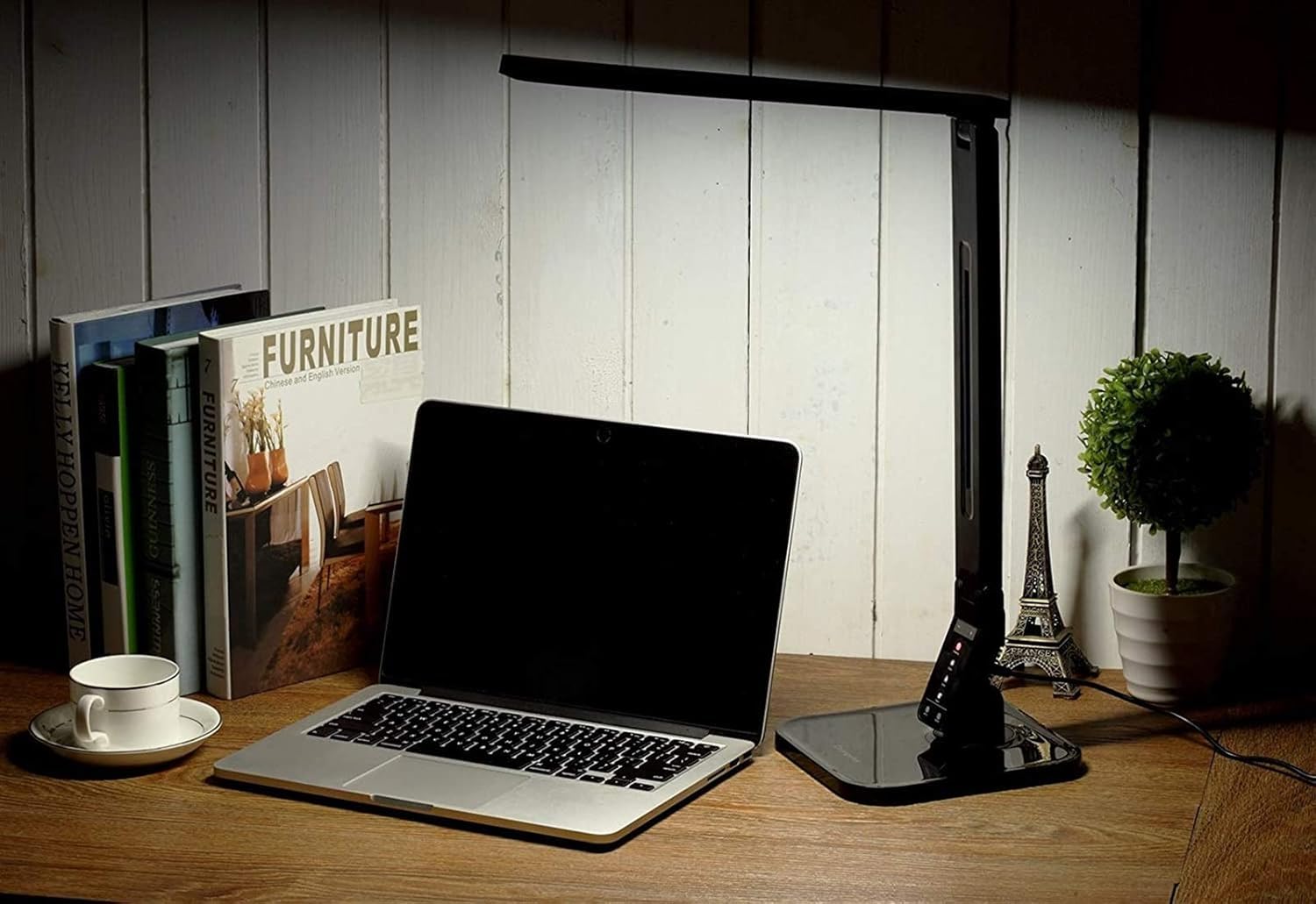 Lampy stołowe – lampa biurkowa LED z pielęgnacją oczu, składana konstrukcja, timer automatycznego wyłączania 60 min, port USB, ściemniane sterowanie dotykowe, 4 tryby oświetlenia, 5 poziomów jasności