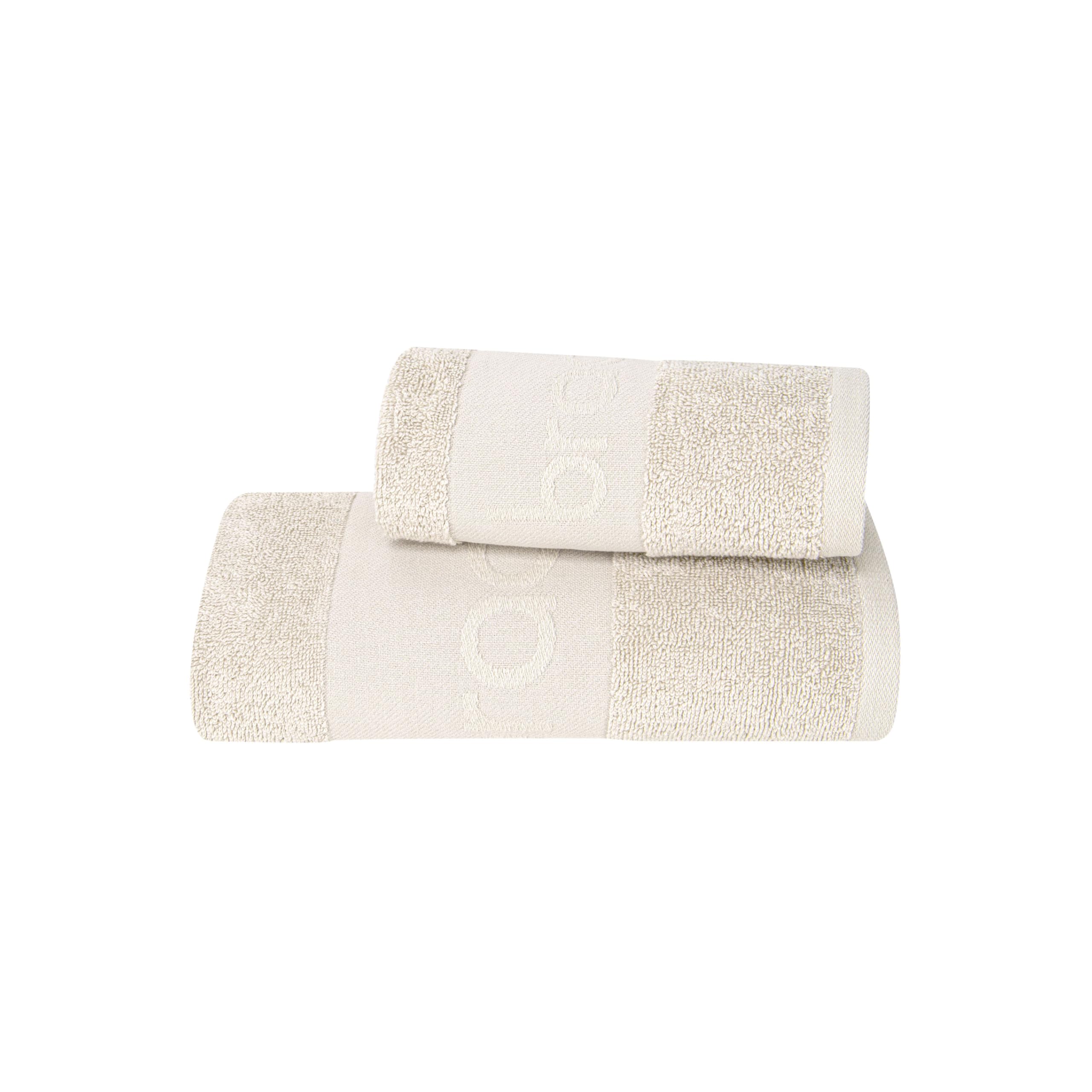 Braccialini Set 2 Asciuagamani In Spugna Raffinato ed essenziale, questo set in morbida spugna di cotone coccola la pelle con delicatezza. Include un asciugamano viso (50x90 cm) e uno ospite (30x50