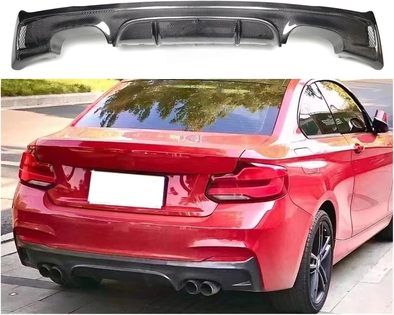 F22 MP スタイルリアルカーボンファイバーリアバンパーディフューザーリップ と互換性がある BMW 2 シリーズ F22 F23