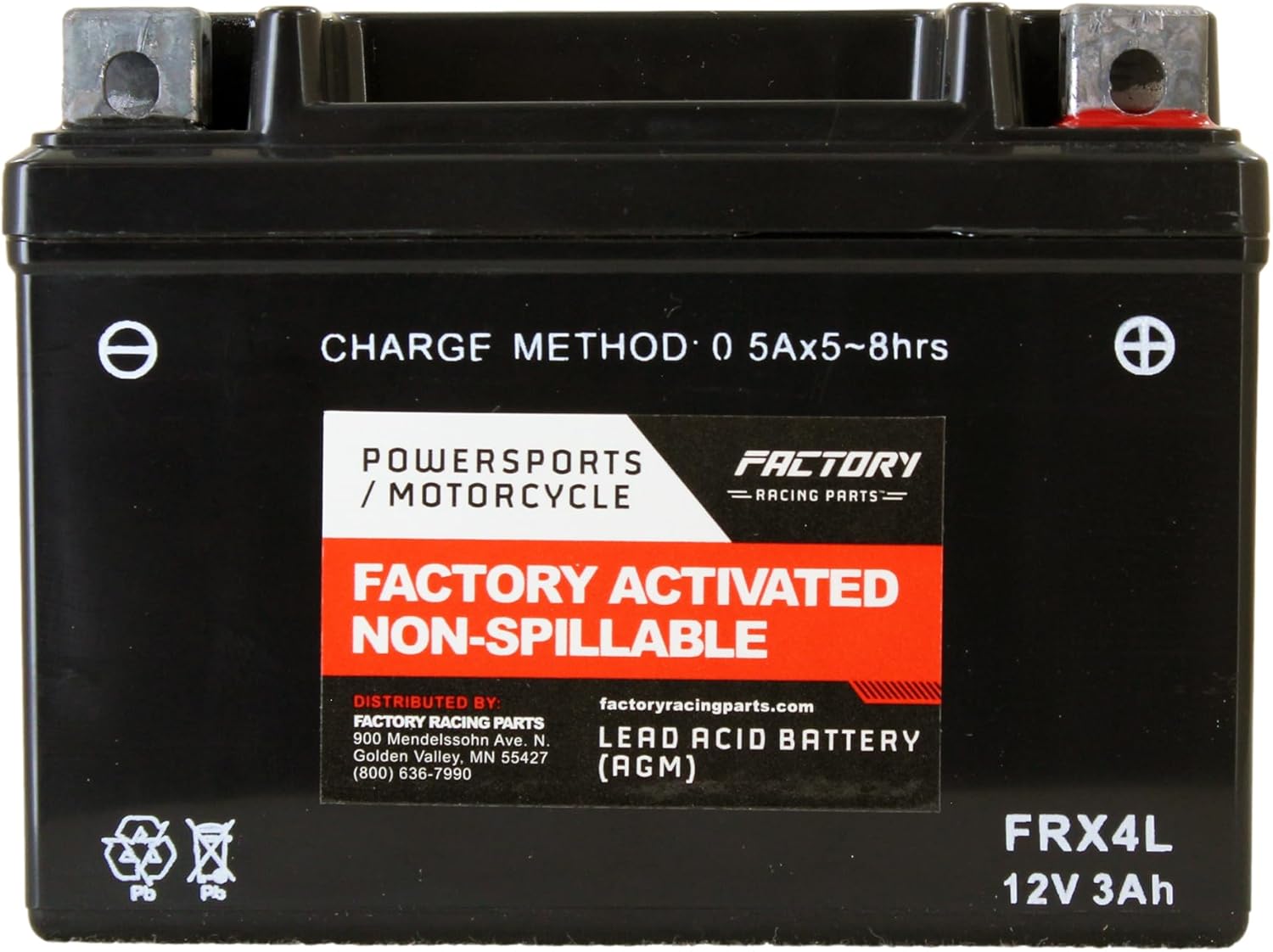 Factory Racing Parts YTZ14S AGM Battery – Maintenance Free – Ready to Install - Compatible With Motorcycles and Scooters YTZ12S, BTZ12S, BTZ14S