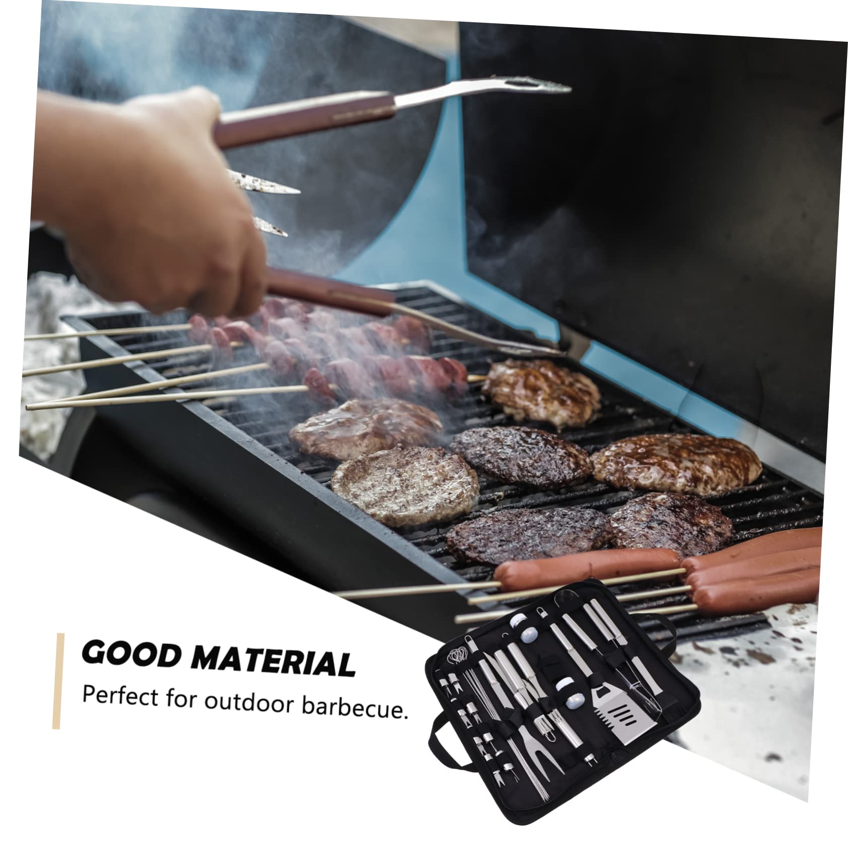 BESPORTBLE Utensili Barbecue in Acciaio Inossidabile Portatile Per Esterni Accessori Per Bbq Borsa Per Oggetti Utensili Per Barbecue