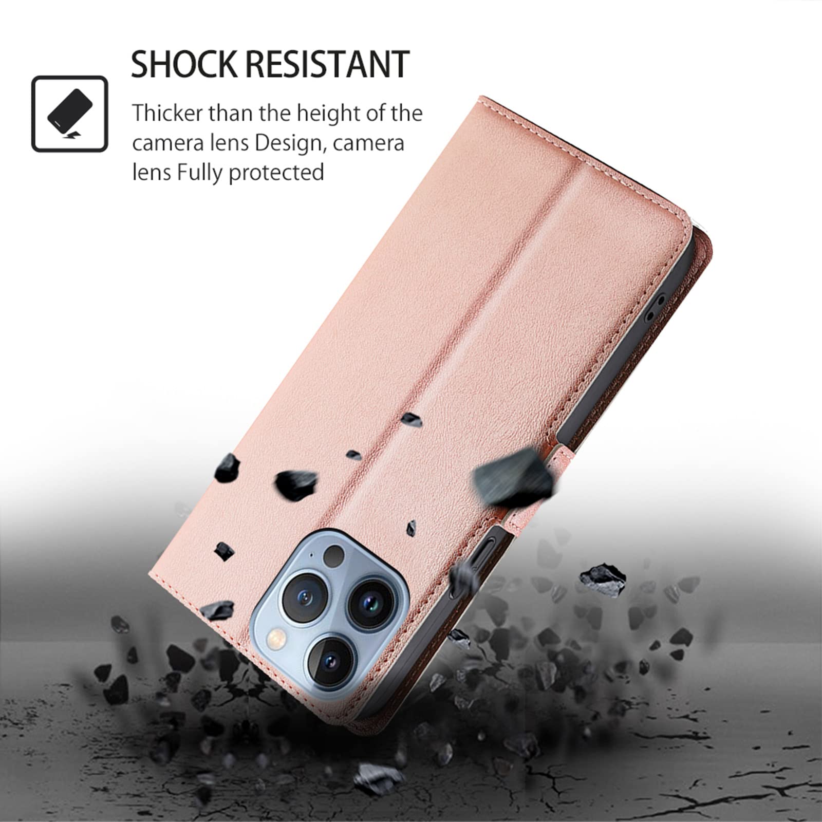 XINQCASE Cover per iPhone 11 Pro Max, Custodia a Portafoglio in Pelle PU [Slot per Schede], Cover a Libro Flip Caso Custodia per iPhone 11 Pro Max, Oro Rosa