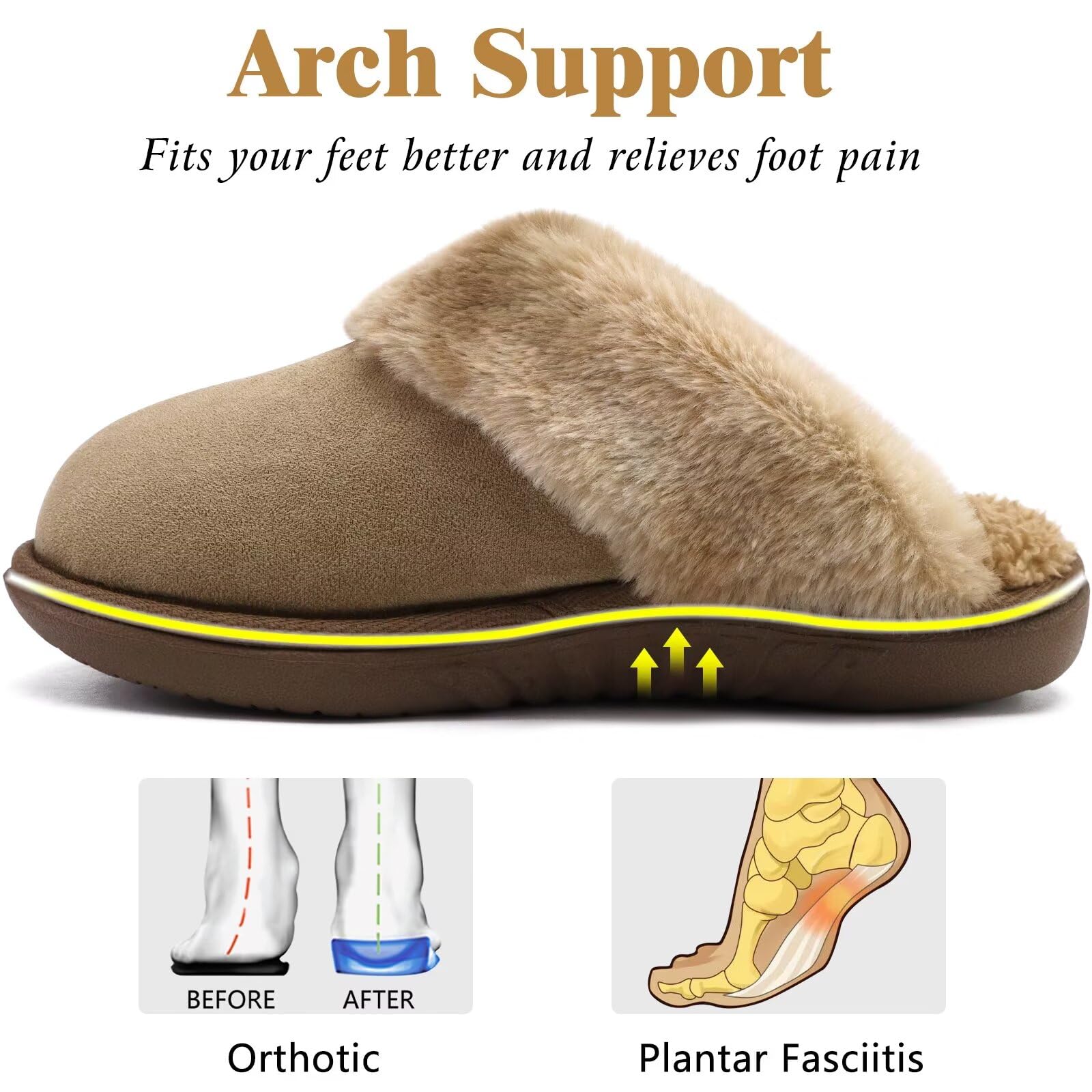 jiajiale Pantofole Donne Delle Accogliente Caldo Fluff Slipper Per Inverno Slip On Cuscino Morbido Memory Foam Scarpe Casa Con Suola In Gomma Dura Indoor Outdoor