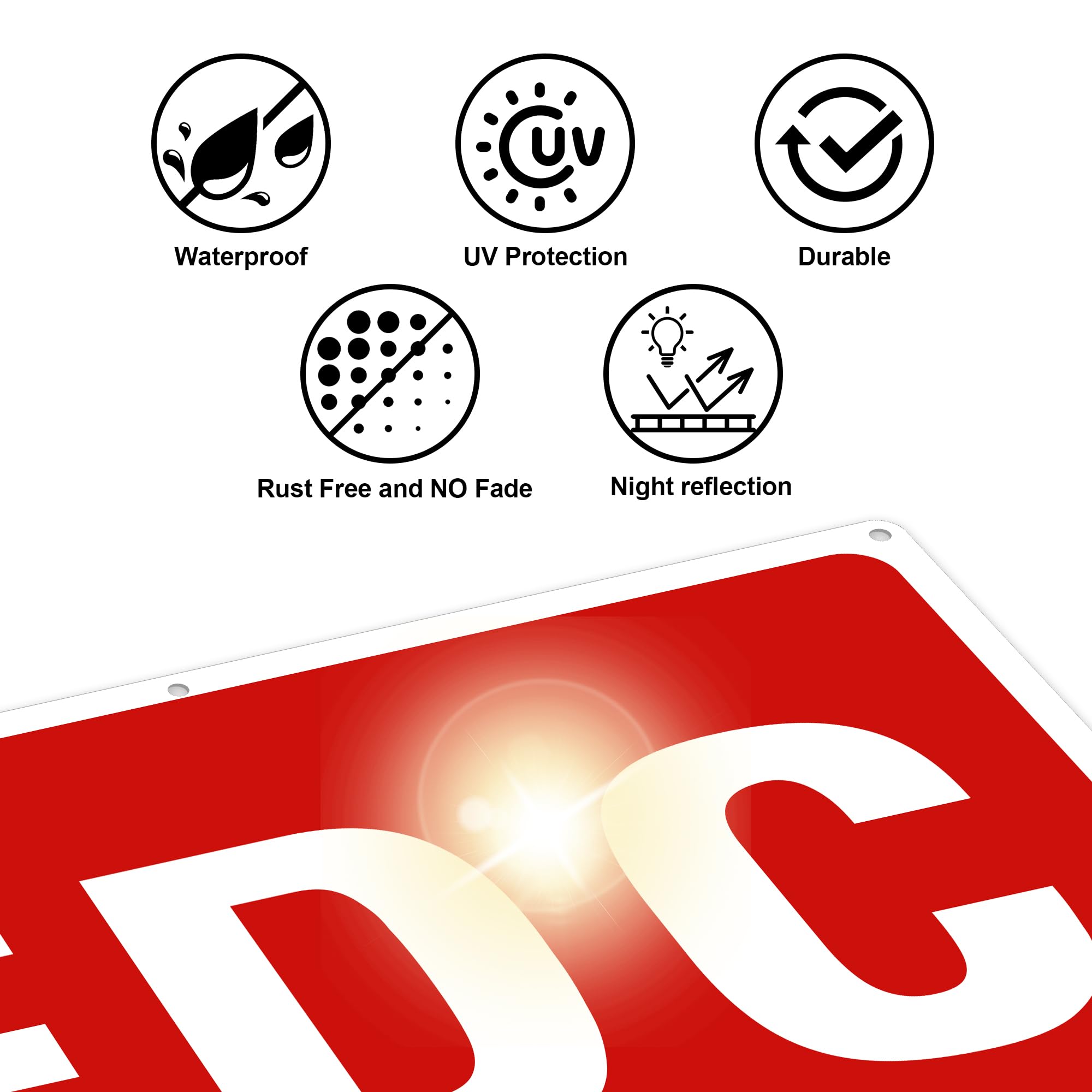 FDC-Schild Aus Aluminium – 25,4x17,8 Cm, Wetterfest, UV-geschützt, Einfach Zu Montieren (Weiß)