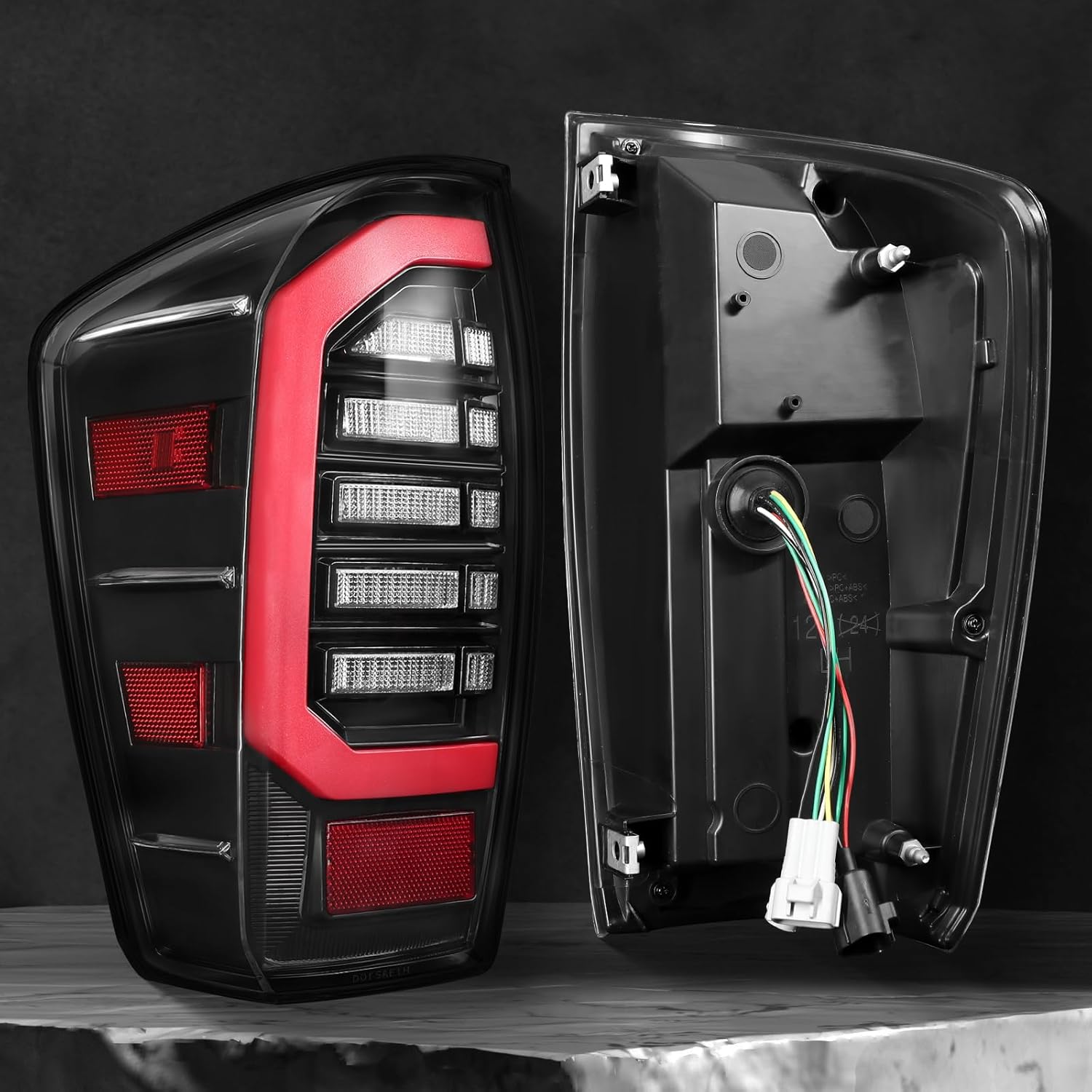 MAYELLO Plug and Play LED Tail Lights Compatible with 2016‑2023 Toyota Tacoma Pickup SR/TRD/Limited/Trail, Clear Lens Black Upgrade Rear Lamps