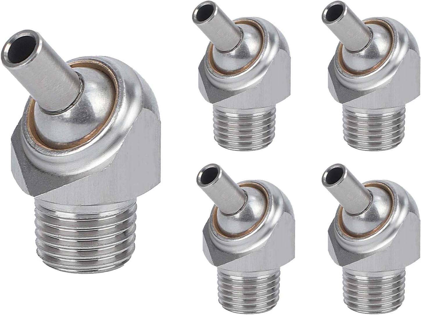 Inclined High-Pressure Cooling Nozzle * 5PC. Installation Thread 1/8" PT 10/30/50mm 304 Material, Suitable for CNC Machine Tools, Lathe Water Spray Jet Cooling.（HTAP-1/8-10)