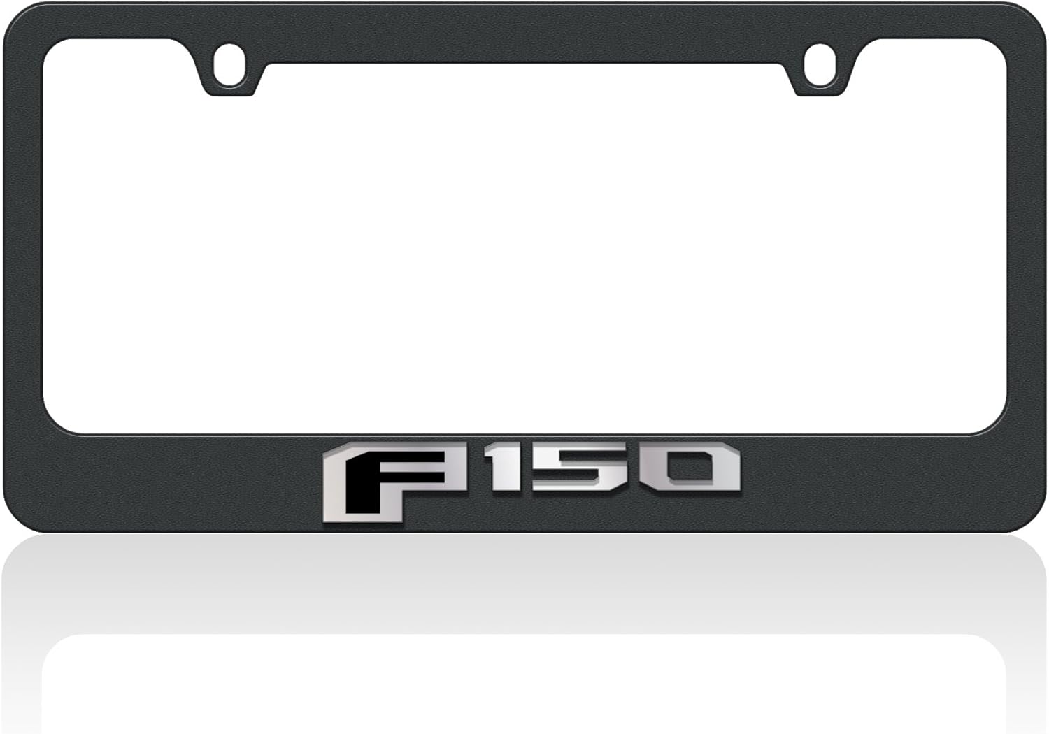 Eurosport Daytona- Compatible with -2015, Ford F-150 - Mirror Word Black License Plate Frame-