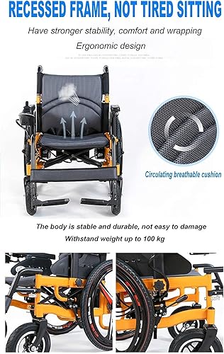 Miniatura 4 de NEOCHY Silla de ruedas portátil de moda plegable ligera aleación de aluminio ligera para viaje con energía eléctrica o uso como silla de ruedas