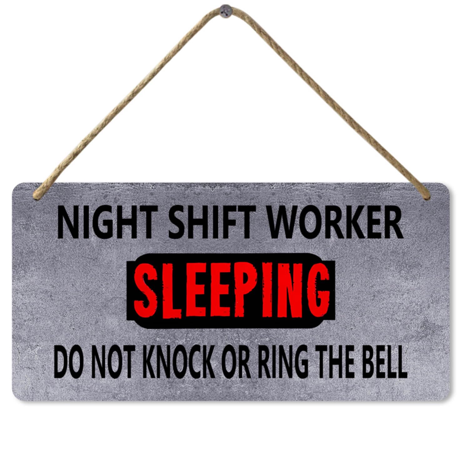 Night Shift Worker Sleeping Do Not Knock Or Ring The Bell Sign Wooden Sign Wall Plaque Sign, 8x12 Inch, Day Sleeper Sign