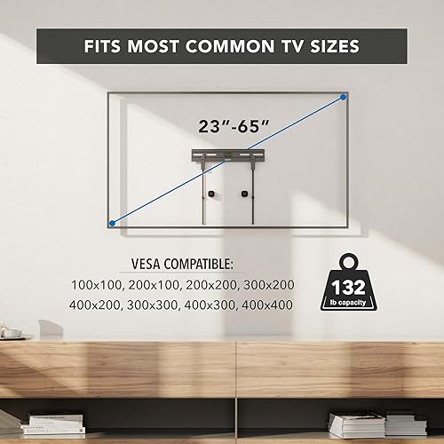 Miniatura 4 de Mount-It! Soporte de pared para TV sin perno para televisores de 23 a 65 pulgadas con patrones VESA de hasta 400 x 400, fácil de instalar en paredes