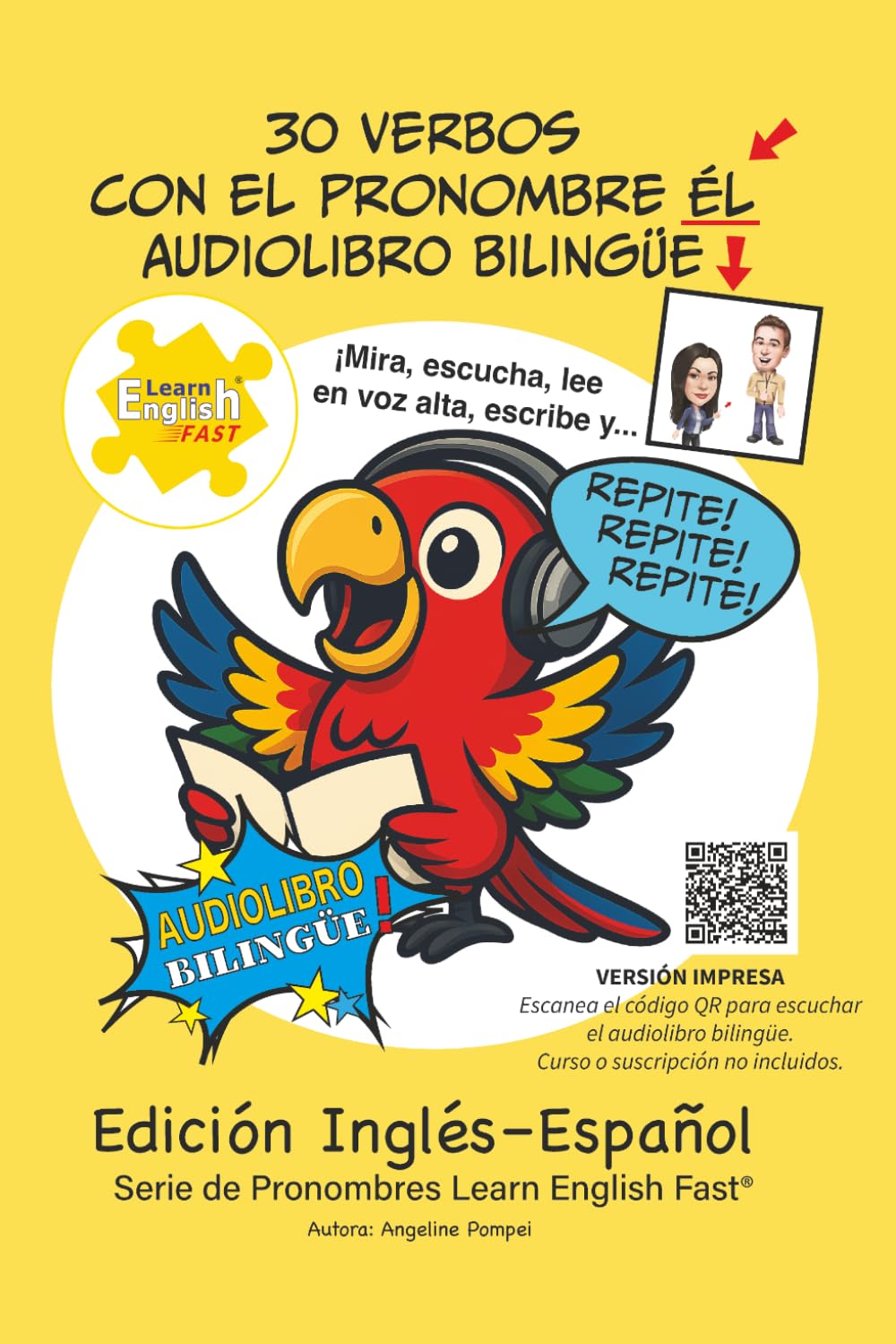 30 verbos en inglés con el pronombre él: Audiolibro bilingüe