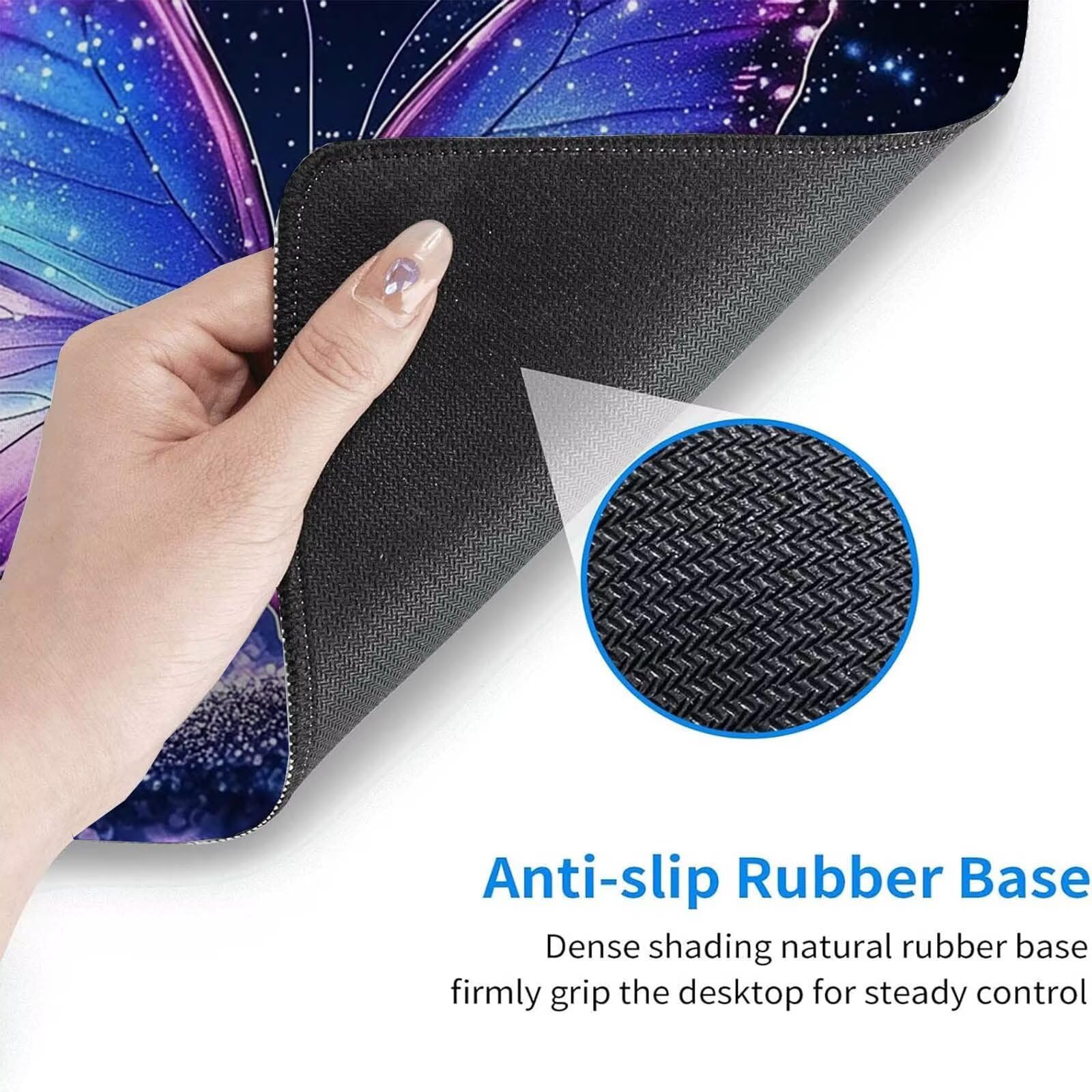 Tappetino Mouse Gaming, 1200x600mm Tappetino Mouse XXL nero 0c0-272 | Mouse Pad Grande, Ottimizzato per i Sensori da Gioco, Migliora Precisione e Velocità, per Mac e PC, Farfalla
