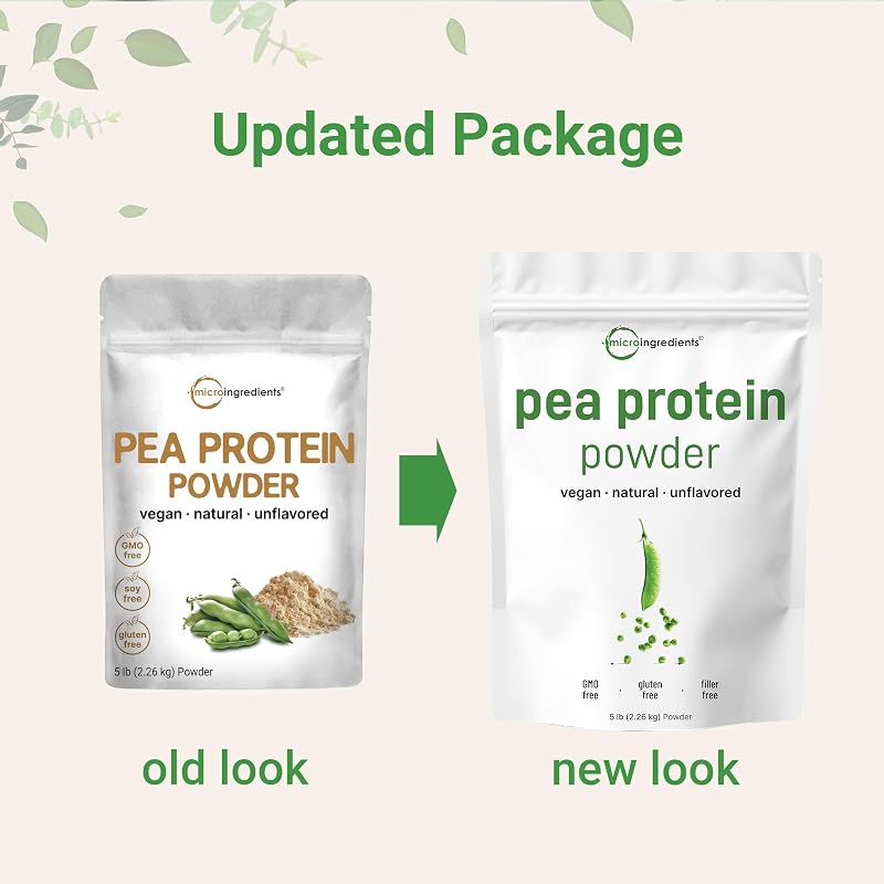 Micro Ingredients Pea Protein Powder, 5lb | Vegan, 27g Protein Per Serving | Plant Based Protein, Unflavored | 68 Servings Per Pouch | Non-GMO, Keto Friendly, Vegetarian | Natural | Gluten Free image 3