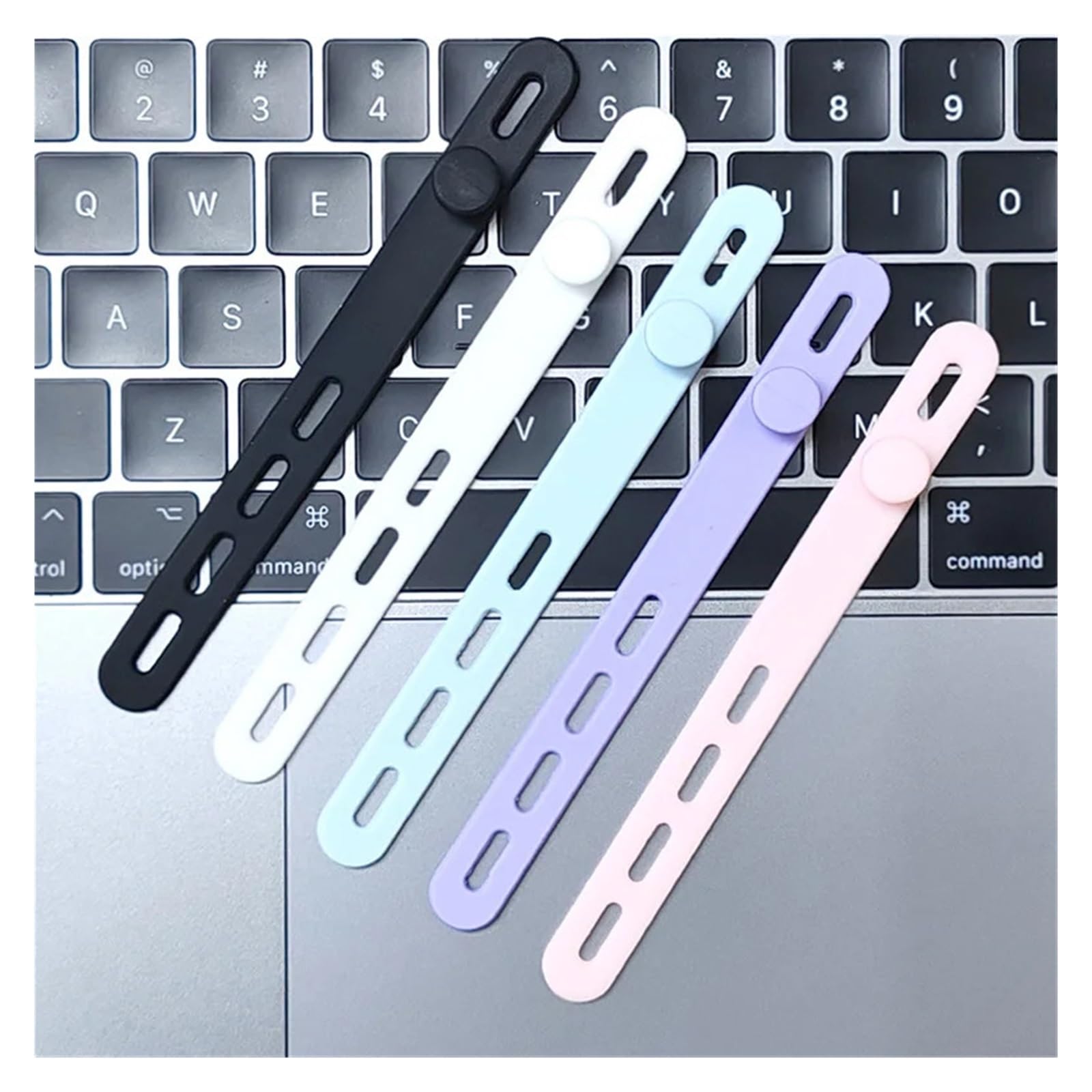 Bridas de nailon autoblocantes, 10 Uds. Bridas de cables silicona coloridas, ajustables, reutilizables, organizador resistente, gestión for sujetar y(Pink)