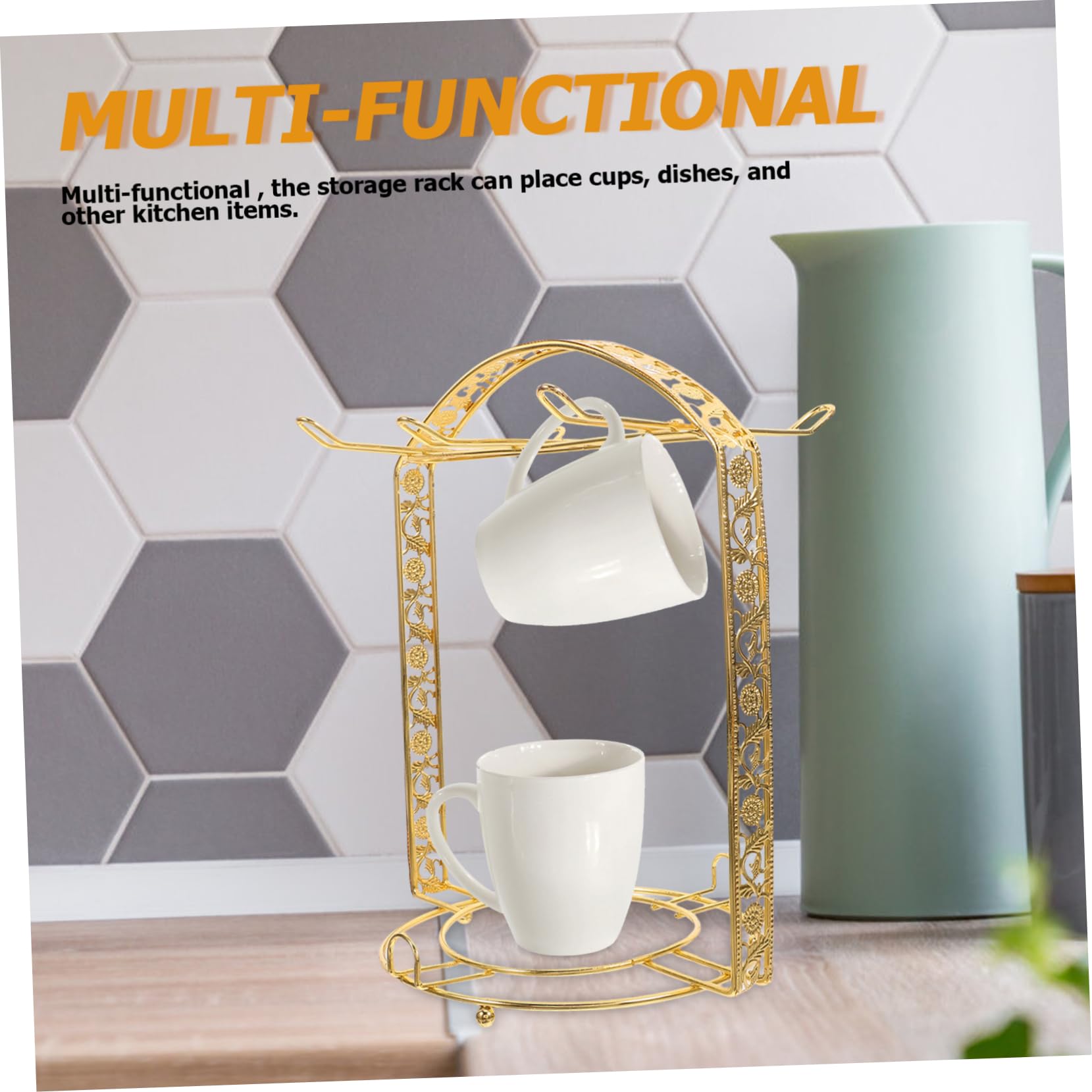 IMIKEYA 2pezzi Supporto Per Tazze Ferro Battuto Portatazza Multifunzionale Per Cucina Rack Per Asciugare Tazze e Piatti Design Elegante Con Capacità