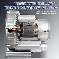 Vista 9 de Bombas de peces para acuarios, ventilador de acuario, agua salada, soplador de tanque de peces para estanques pequeños, plata