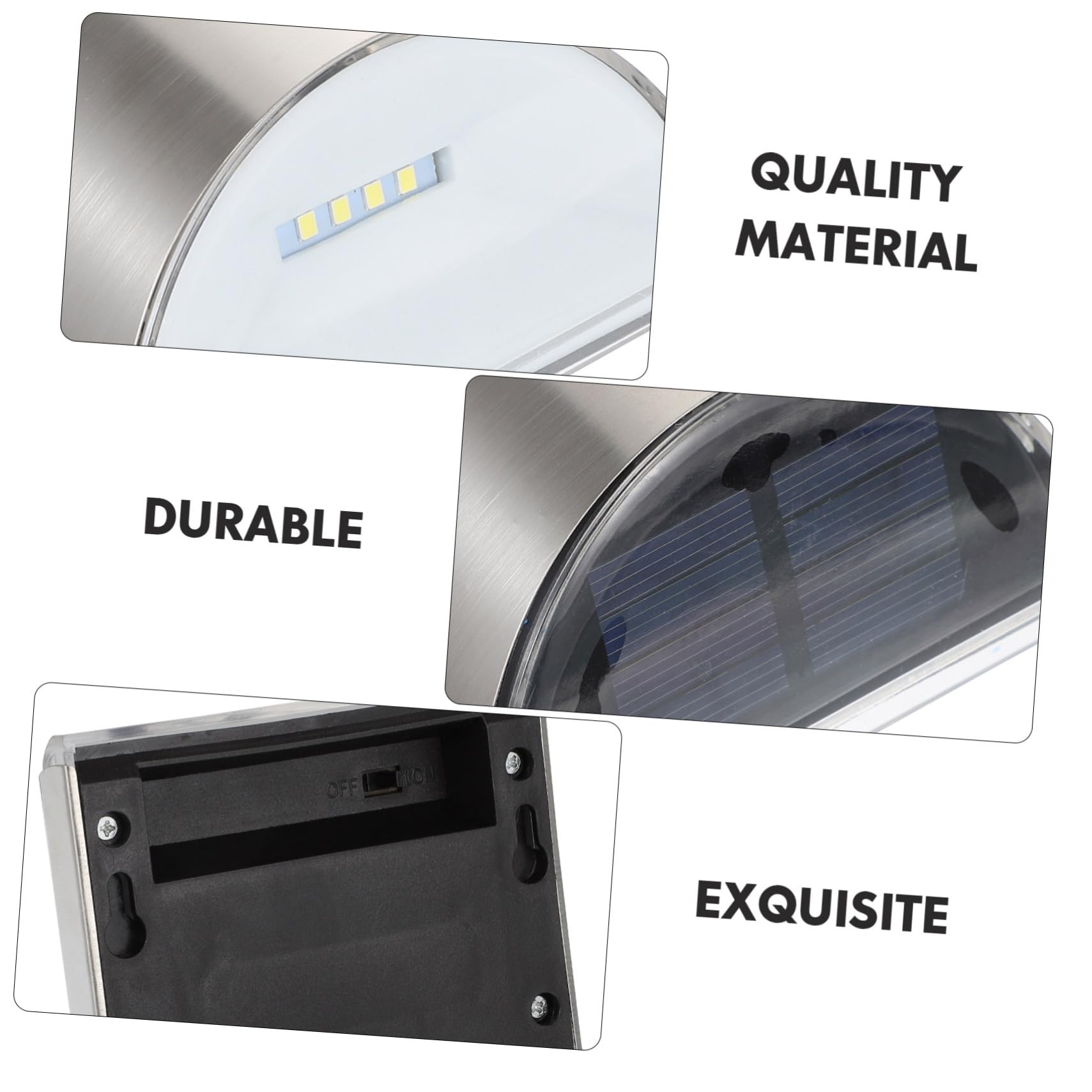 4 Stück Solar Wandleuchten aus Edelstahl Ip55 Solar LED Leuchten für Außenbereich und Hofbeleuchtung Energiesparende Wand Gartenleuchten in Weiß