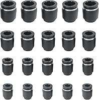 Vista 10 de 10PCS Tubo de 1/2 pulgada OD Tapón neumático Tapón, PPF-1/2 Plástico Push-in Connect Fitting