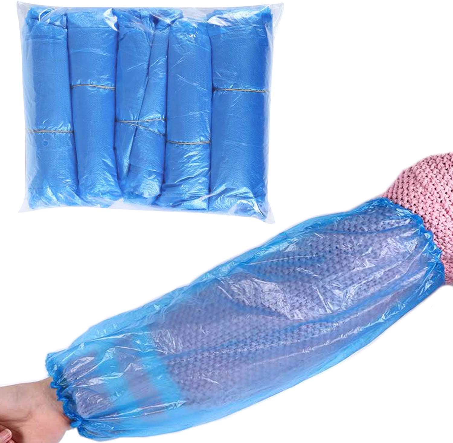 Olgaa 100 Count Disposable Oversleeves, Blue, Plastic, Adult, Unisex, Female, Working Adults, Healthcare Professionals
