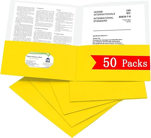 Miniatura 8 de Paquete de 25 carpetas de archivos de dos bolsillos con ranura para tarjetas de visita, papel texturizado, tamaño carta, capacidad para 100 hojas