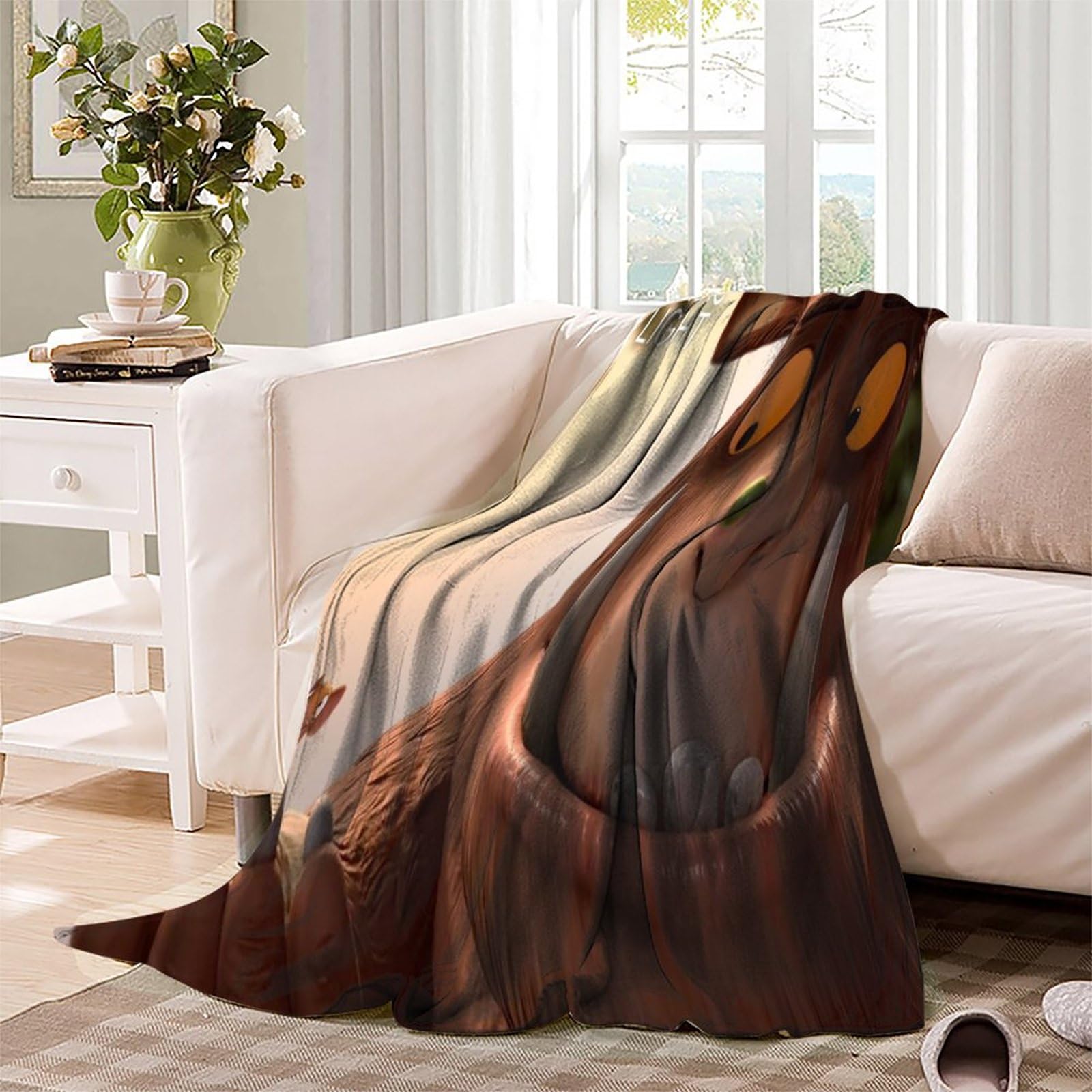 COEQINE Überwurfdecke – Kuschelige Flanell-Decke Mit Blumen-Vogelmuster Für Couch & Bett