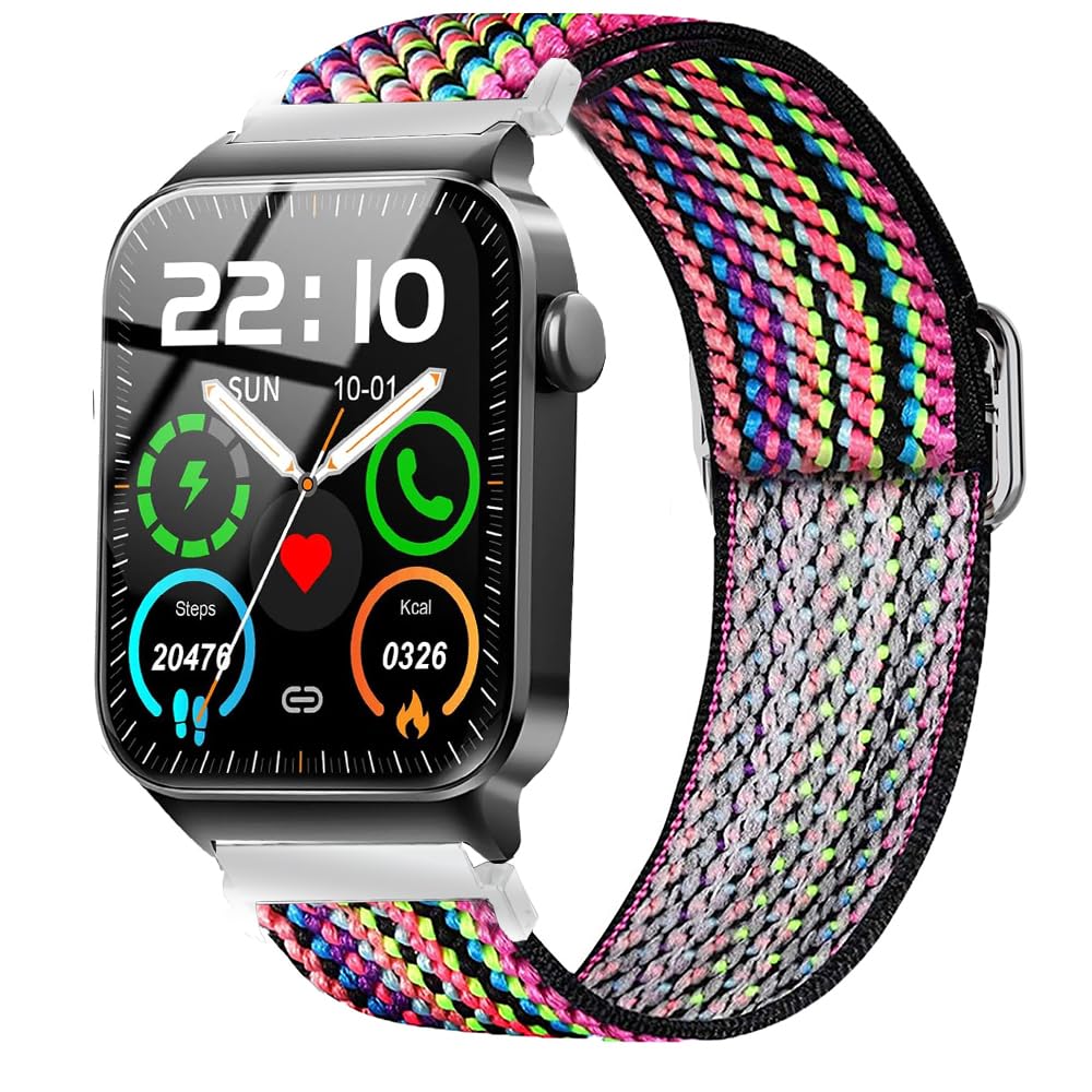 Compatible for Donerton T50S T50H Smart Watch Band, Lamshaw Stretch Elastics Nylon Adjustable Replacement Strap Accessories Compatible for Donerton