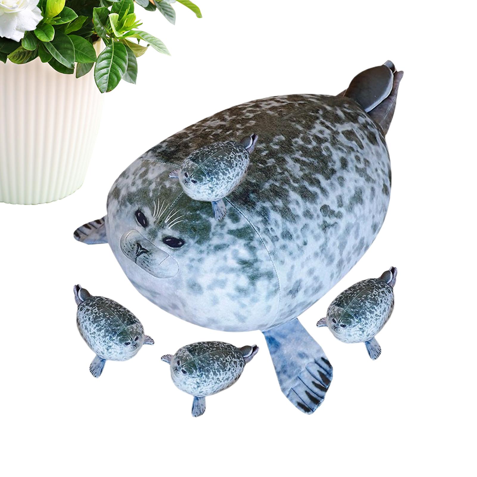 SiSfeL Foca de Peluche de Juguete,30cm Cute Blob Seal Pillow,Almohada de Felpa de Focas Gris,Muñeco de Peluche Animal Focas,Fat Seal Plushie Toy Regalo para Niños y Parejas