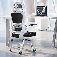 Vista 9 de TRALT Silla ergonómica de oficina, silla de escritorio con reposacabezas ajustable, silla de computadora de soporte lumbar, silla cómoda de malla