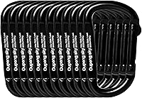 Oupeng Sky 12-Pack Iron Carabiner Clips 2.5 Inch Heavy Duty Keychain Hooks 800lbs Strength for Camping Hiking