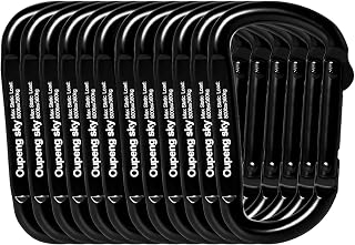 Oupeng Sky 12-Pack Iron Carabiner Clips 2.5 Inch Heavy Duty Keychain Hooks 800lbs Strength for Camping Hiking