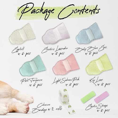 Miniatura 3 de WICKEDPUP Botines para mascotas para perros y gatos, 48 unidades, calcetines desechables para dejar de lamer, zapatos para cachorros para protección