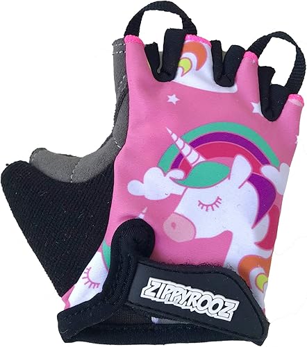 ZippyRooz Guantes de bicicleta para niños pequeños y pequeños para bicicletas de equilibrio y pedales para edades de 1 a 8 años. 8 diseños para