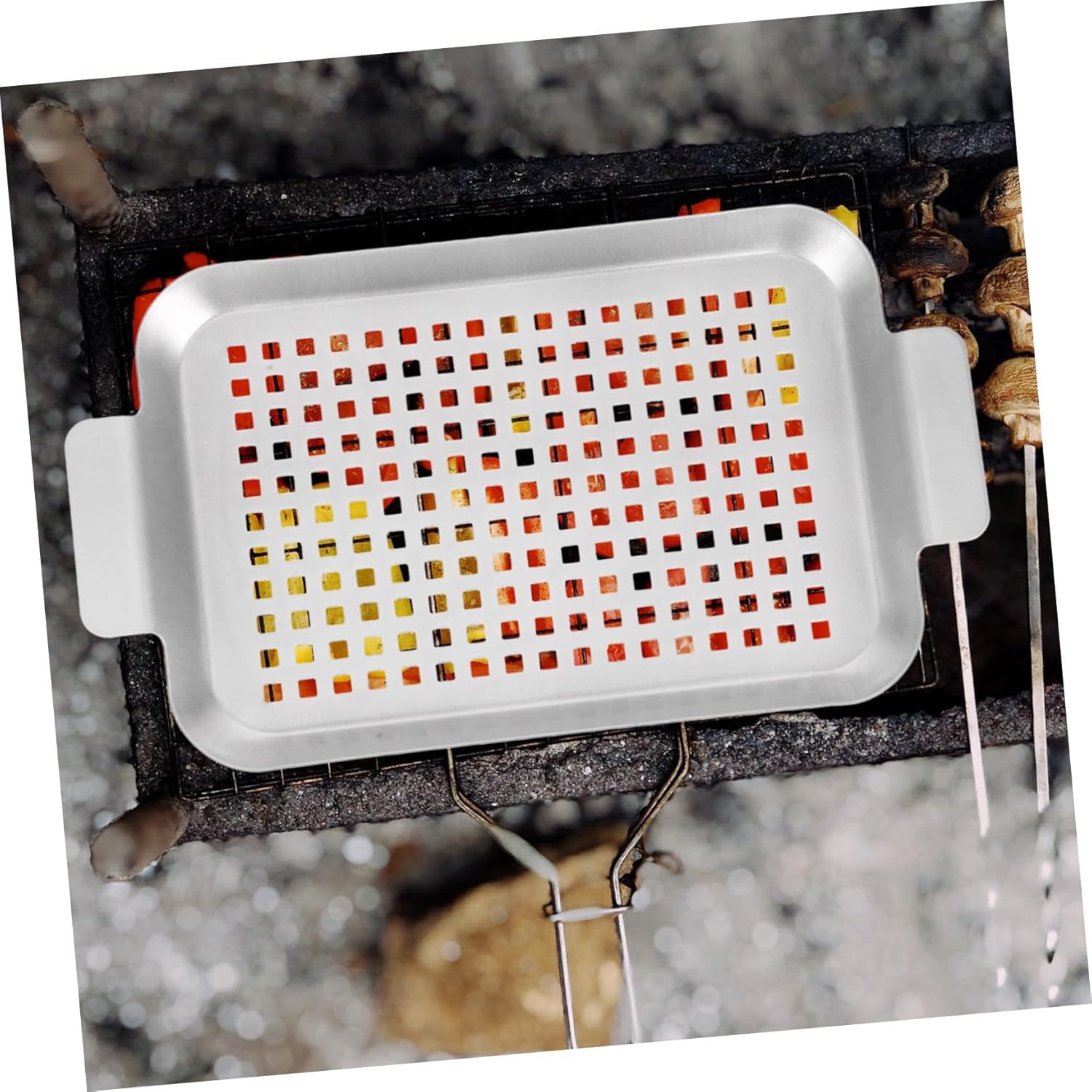 BESPORTBLE 1set Multi-function Outdoor Griddle for Grill Topper Bbq Grill Pan Fat Draining Design Griddle Plate for Stove Oven Baking Set