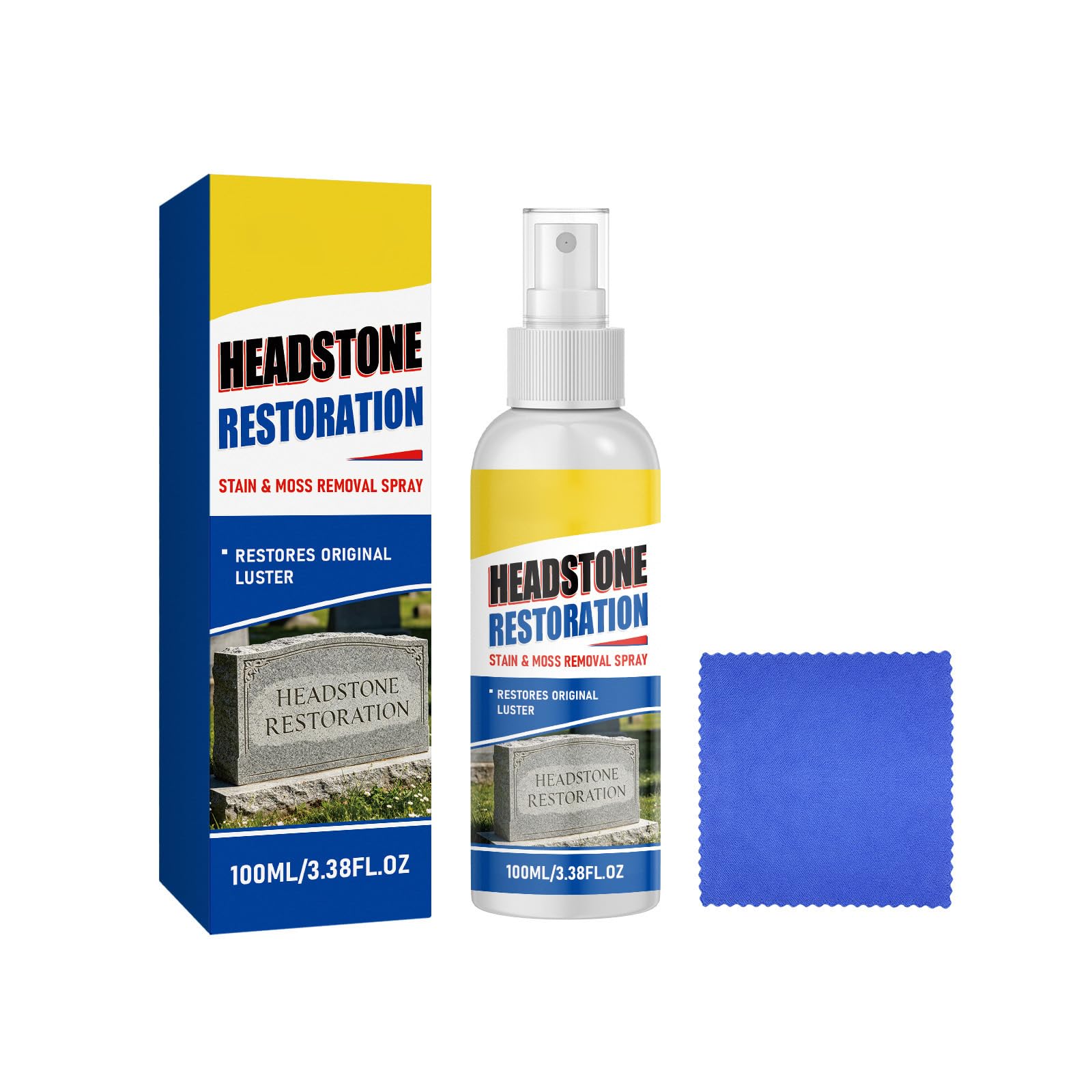 carotoe Advanced Marble Polishing Solution for Headstones with Protective Coating Against Erosion and Stain Moss Weatherproof Tombstones Cleaner