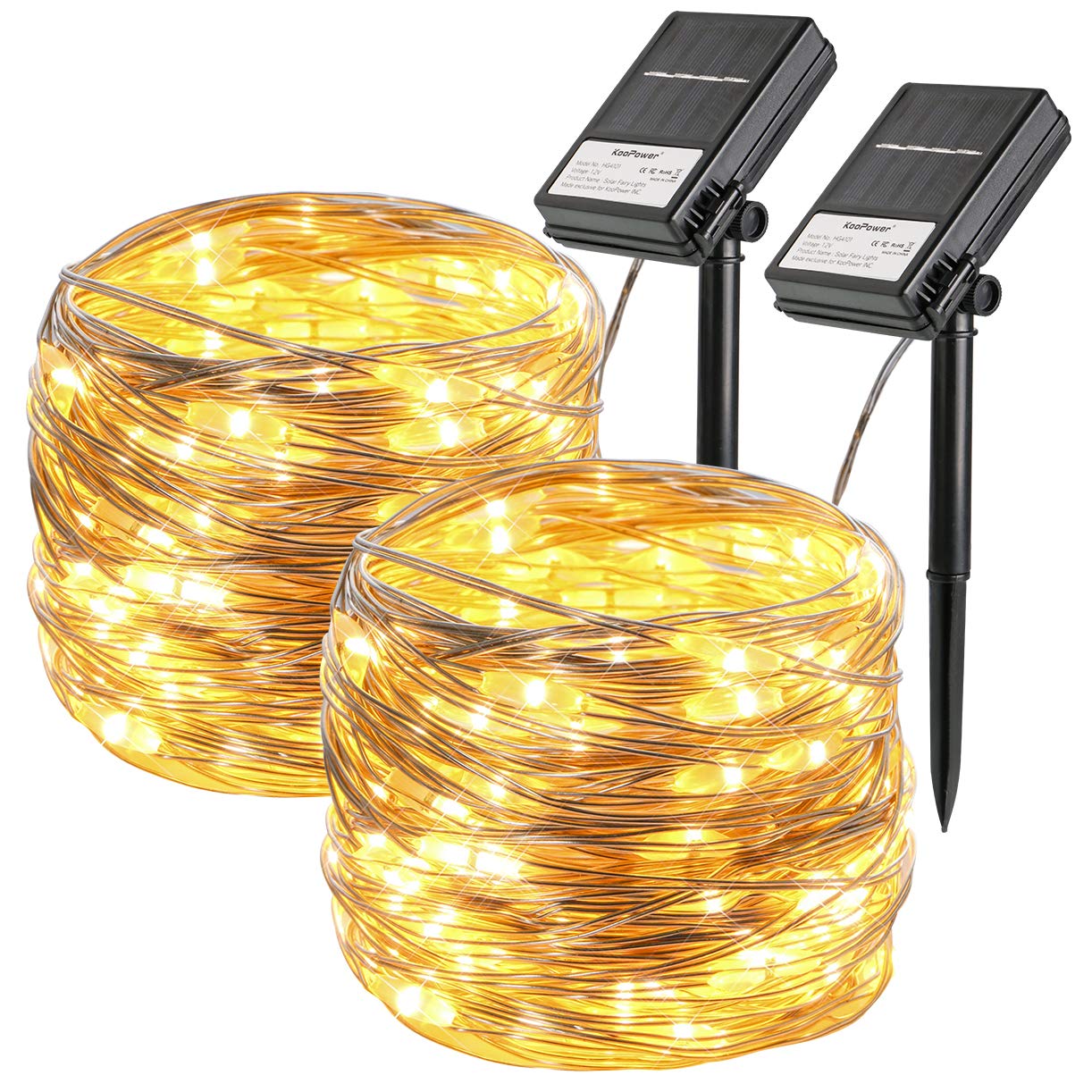 TolleTour 1 Jeu De Guirlandes Lumineuses Solaires 8 Fonctions.300 LED étanches.32 M(Blanc Chaud